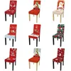 Chair Covers Christmas Spandex Cover Elastic Removable For Wedding Banquet Living Room Dining Table Seat Decor