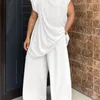 Men's Tracksuits INCERUN Men Sets Muslim Clothing O-neck Short Sleeve T Shirt Wide Leg Pants Two Pieces Solid Baggy Men Casual Suits 7 221006