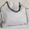 Stella McCartney Falabella Mini Tote Bag Maxi Fold Over Totes Diamond Cut Sain Gold Recycled Brass Kobiety Rosów luksusowe designerskie torebki Crossbody na ramię