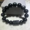 Strand Drop JoursNeige Black Natural Obsidian Stone Bracelets Round And Fret Bucket Bead For Men Women Energ Jewelry