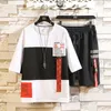 Męskie dresy streetwear 2pcs Ustaw mężczyzn krótkie szorty dwuczęściowy garnitur męski letni student młodzież Hip Hop Sports Style pasujące 221006