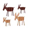 Christmas Decorations Year 2022 Latest DIY Craft Wooden Elk Ornaments Children's Gifts Noel For Home Xmas Tree Wood Pendant