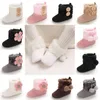 First Walkers 0-18M Born Baby Girl Boy Stivali da neve Suola morbida Scarpe antiscivolo per il calore invernale Comoda caviglia