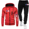 Felpe con cappuccio Felpe con cappuccio da uomo Felpe Bmw Stampato Cerniera Maglione Set Sport Autu