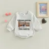 Footies FOCUSNORM 018M Autumn Baby Girls Boys Sweatshirt Romper Long Sleeve Letter Cow Print Button Jumpsuits 3 Colors 2201006