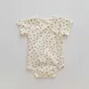 Rompers Baby Girl Summer Thin Retro Floral Jumpsuit Boy Simple Fruit Print Vhals SingleBreasted Bodysuit One Piece Kids Outfits J220922