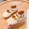 Platte schoenen herfst babymeisjes casual leer kleine prinses zachte bodem niet-slip chaussure vul zwart beige bruin 1-7t