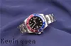 Top Men Watches Mechanical Stainless Steel Pepsi Automatic Watch Blue Red Sports Self-wind Crown Watches Fashion Casual Wristwatch258q