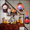 その他のお祝いのパーティー用品お祝いの子供のハロウィーンインフレータブルバルーンアルミニウムおもちゃカボチンゴーストスパイダーシェイプパーティーサプライDHRKD