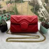 Marmont Cross Body Swork Классическая дизайнерская сумочка женская мессенджера мода Love v Wave Phouse Bag Сумки для цепи Crossbody с подарочной сумкой