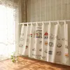 Curtain Cartoon Cotton Linen Half Shading For Kitchen Door Window Bedroom Home Cafe Tab Top Decoration