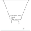 Pendant Necklaces Forever Letters Pendant Necklaces 925 Sterling Sier Micro Inlaid Zircon Clavicle Chain Necklace Love Chok Mjfashion Dhkeo