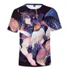 Heren t shirts hololive vtuber ninomae ina'nis 3d geprinte t-shirts preppy mannen/dames straatkleding t-shirt streetwear kawaii kids tees tops