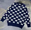 Xinxinbuy Men Designer bluzy Sweater Podwójna litera Jacquard Paris okrągła szyja Kobiety czarny niebieski khaki xs-l