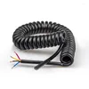 Accessoires d'éclairage câble noir spirale à ressort 5 noyaux 22/20/18/17AWG fil extensible cordon d'alimentation rétractable