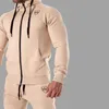 Chándales para hombres Primavera y otoño Moda de algodón para hombres Chaqueta con cremallera Sudadera con capucha Pantalones casuales al aire libre Deportes 220930