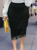 Vestidos de tamanho grande saias de tamanho para mulheres saia de borla preta de cintura alta femme jupes 3xl Cocktail Party Wear Wear Wholesale 221006