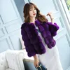 Women's Fur 2022 Autumn And Winter Whole Skin Jackets Women O Neck 3/4 Sleeve High Quality Real Coats Outerwear