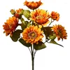 Decorative Flowers C63B Artificial Sunflower Rustic Painting Style Realistic Silk Simulation