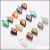 Pendant Necklaces Lovely Crooked Love Heart Shaped Stone Pendants Mixed Crystal Quartz Healing Charms Pendant For Jewelry M Mjfashion Dhcpr