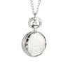 Montres de poche montre à Quartz chaîne en alliage évider fleur couvercle rabattable pendentif Vintage pour les femmes ENDQ