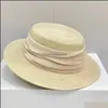 Party Hats 2022 Thin Spring and Summer Lafite Hat Strap Flat eave Simple Temperament Top Beach Drop Delivery 2021 Home Garden Festive DHY3H