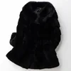 Women's Fur Real For Collar Wave Cut Whole Skin Rex Coats Outerwear Women Thick Warm Winter Overcoat 2022 Autumn