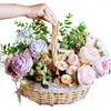 Decorative Flowers Artificial Wedding Silk Peony Bride Bouquet High Quality Fake Flower Home Decoration