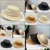 Party Hats 2022 Thin Spring and Summer Lafite Hat Strap Flat eave Simple Temperament Top Beach Drop Delivery 2021 Home Garden Festive DHY3H