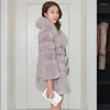 Women's Fur Real For Collar Wave Cut Whole Skin Rex Coats Outerwear Women Thick Warm Winter Overcoat 2022 Autumn