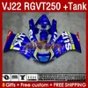 &Tank Fairings For SUZUKI RGVT250 RGV-250 SAPC VJ22 160No.13 RGV250 VJ 22 RGVT-250 90 91 92 93 94 95 96 RGVT RGV 250 CC 1990 1991 1992 1993 1994 1995 1996 Fairing stock blue