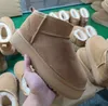 Invierno Ultra Mini plataforma bota diseñador tobillo nieve piel bota marrón Australia cálido botines para mujer cuero Real EU35-44