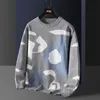 Luźne jesień zimowe swetry męskie ubranie moda harajuku crewneck z długim rękawem dzianiny swetry jumper ciepły ponadwymiarowy