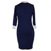 Work Dresses Career Women Autumn V Neck Fit Work Dress Vintage Elegant Business Office Pencil Bodycon Midi Dress 221006