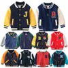 Jackets Kids Winter Jacket Button Casual Letter Baseball Uniform Coats Round Neck Cardigan Sportswear Autumn And Winter Child Clothes 2201006