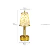Table Lamps Clip-On LED Desk Lamp USB Charging Flexible Gold Crystal Lampshade Eye Protection Light Indoor Lighting Specchio