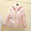 Женские падения Parkas Mexzt Chic Sweet Winter The Warm The Watre Worry Coats Women Fashion Harajuku Korean Short Parkas Одноразовое глянцевое лицо Элегантная клетчатая куртка 220930