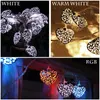 Strings Christmas Lights 1m 10 Led String Light Metal Love Shape Decorative Garland Battery Powered For Fairy Xmas Wedding JQ