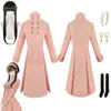 Anime Spy X Family Yor Forger Cosplay Costume Pink Dress Earring Women outfit Halloween Carnival Clothes H220801