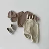 Mompers para niños pequeños Multicolor Corduroy Sling Pants Kid Allmatch General Baby Girl Loose Casual Pocket Romper Jumpsuit rayado J220922