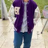 Мужские куртки Varsity Bomber Jacket Harajuku Korea Bone Letter Пэчворк Хип-хоп Уличная одежда Однобортные бейсбольные пальто Унисекс Колледж 220930