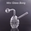 Narghilè all'ingrosso Spessore inebriante Trasparente granata anticarro Stile fumare acqua tabacco bong mini vetro economico bruciatore a nafta tubo dab rig bong tubo Ciotola rimovibile