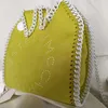 Stella McCartney Falabella Mini Tote Bag Maxi Fold Over Totes Diamond Cut Sain Gold Recycled Brass Kobiety Rosów luksusowe designerskie torebki Crossbody na ramię