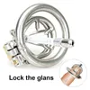 Nxy Chastity Devices Stainless Steel Cage with Urethral Sound Catheter Spike Ring Male Penis Lock for Men Sex Toys 220829