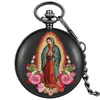 Montres de poche rétro église catholique Quartz chaîne montre mâle haute qualité Portable FOB Religion collier pendentif exquis à collectionner