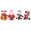 Christmas Decorations 4Pcs/Set Santa Claus Cutlery Cover Fork Cutter Bag For Dining Table Decor