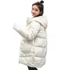 Женская девчонка Паркас с капюшоном Long Parkas Женский зимний корейский стиль свободный женский куртка стойка с твердым хлопчатобумажным покрытием, дамы 220930
