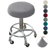 Camas de cadeira Jacquard capa redonda spandex elástico banquinho de cor sólida cor sem braço protetor de assento caseira capa de deslizamento
