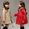 Tench Coats Children Birthday Present Girls Sweatshirt Spring herfst Lange stijl Hooded jas voor meisjesjack Red Wind Breaker 2201006