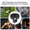 Suportes de lâmpada Mini Adaptador de conversor de montagem do parafuso de tripé com acessório monopod de 1/4 "de rosca para Hero 1 2 3 4 Drop da câmera